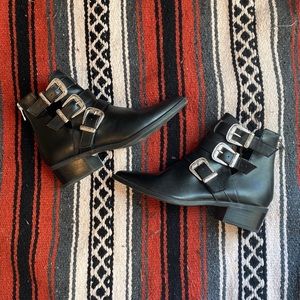 Southwestern Black Ankle Boots